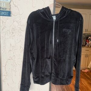 PINK Victoria's Secret Black Velour Hoodie